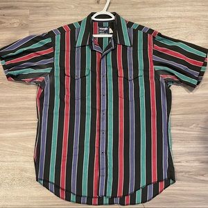 Vintage wrangler black pearl snap